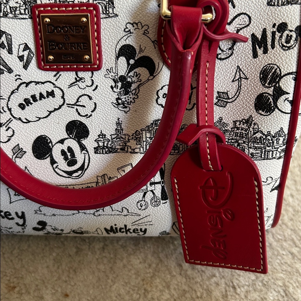 Dooney & Burke Disney Satchel Purse Red and White - Picture 3 of 5